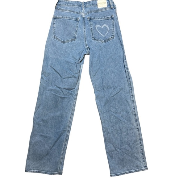 Hollister Ultra High Rise Dad Jeans Women’s 6/7 Blue Heart Print 28x29 - Picture 7 of 8
